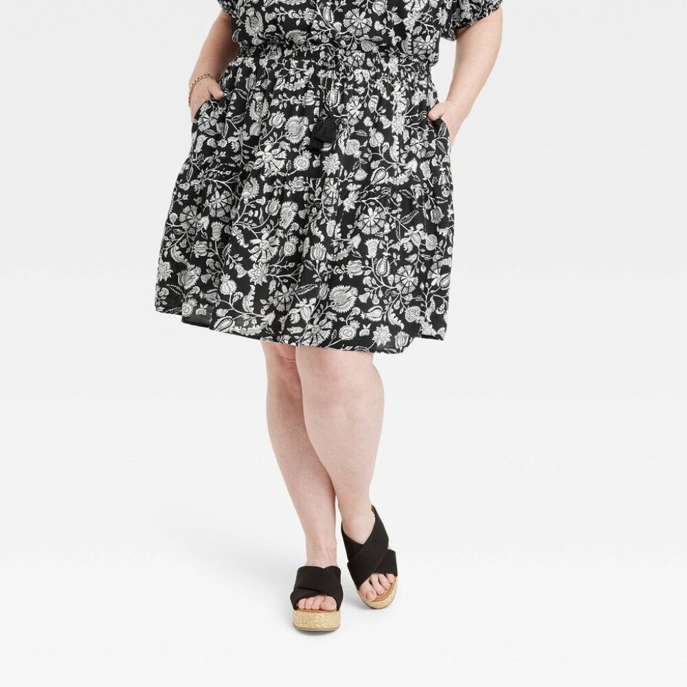 XXL Women's Mini Tiered A-Line Skirt